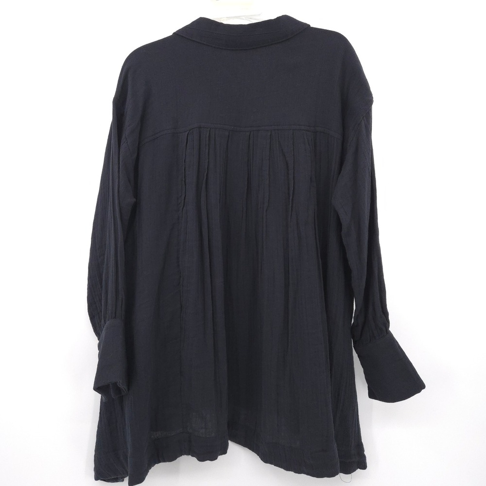 Free People Voyager shirt dress Women XS Black Gauze Oversized Tunic top Boho - Picture 10 of 10